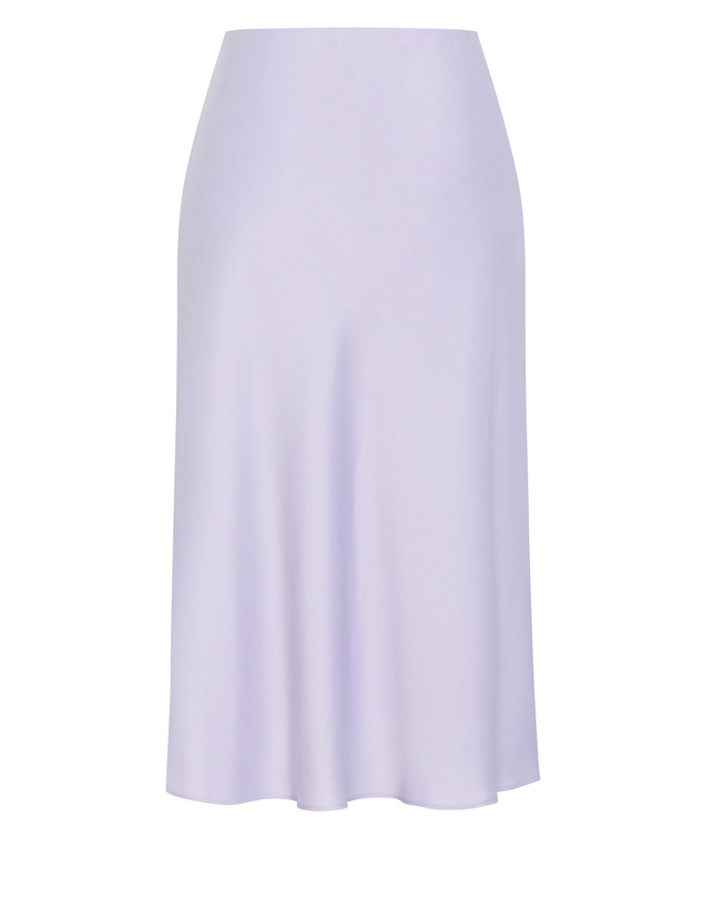City Chic - Plus size Miranda Satin Midi Skirt - lilac