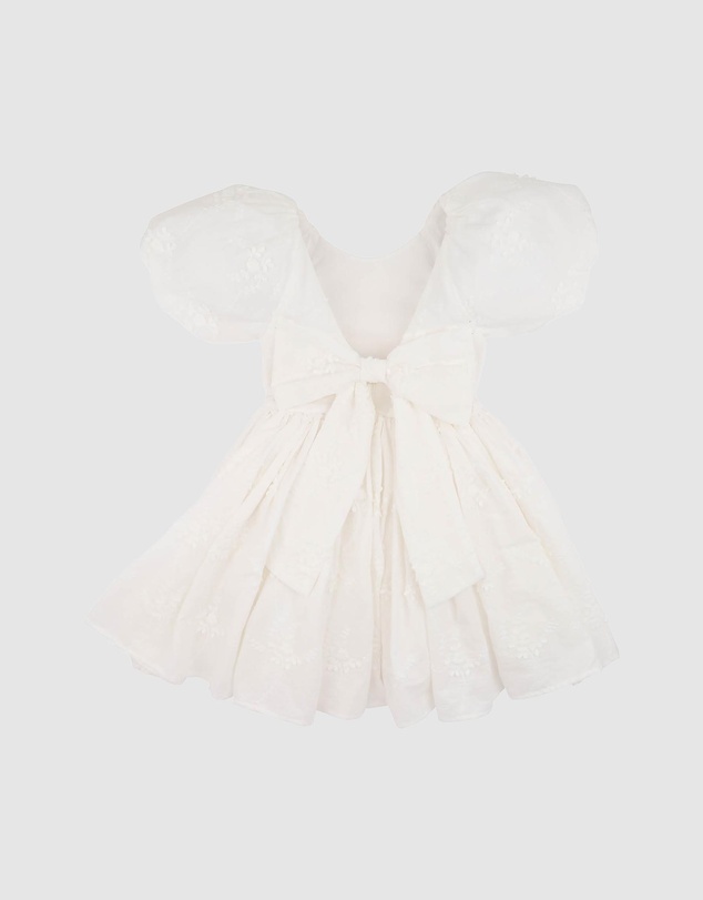 Bebe by Minihaha - Puff Sleeve 3D Floral Embroidery Dress - Kids