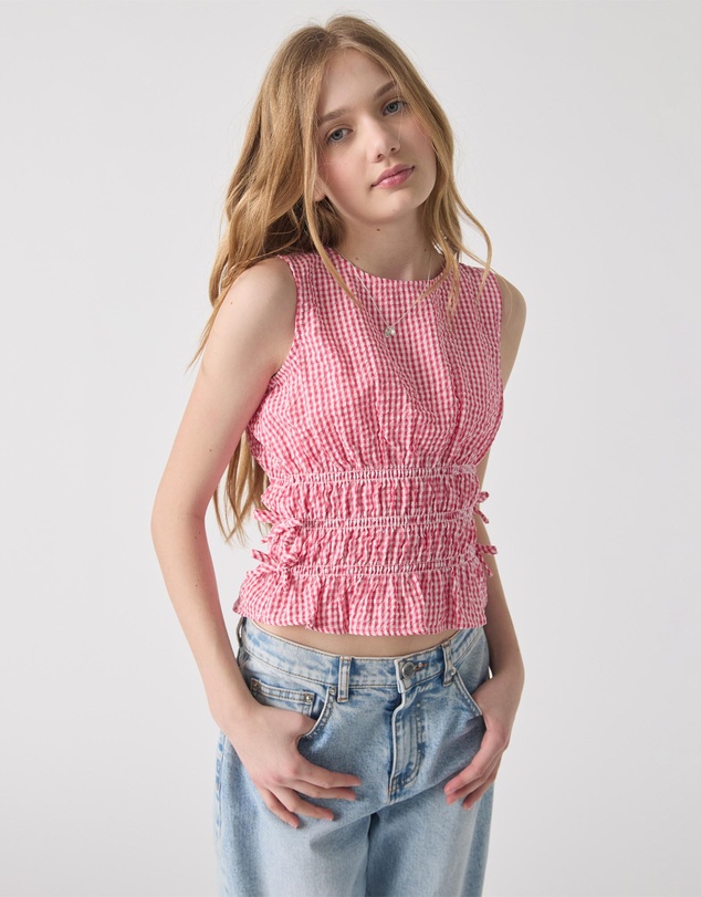 Decjuba Kids - Ash Gingham Tie Top - Teens