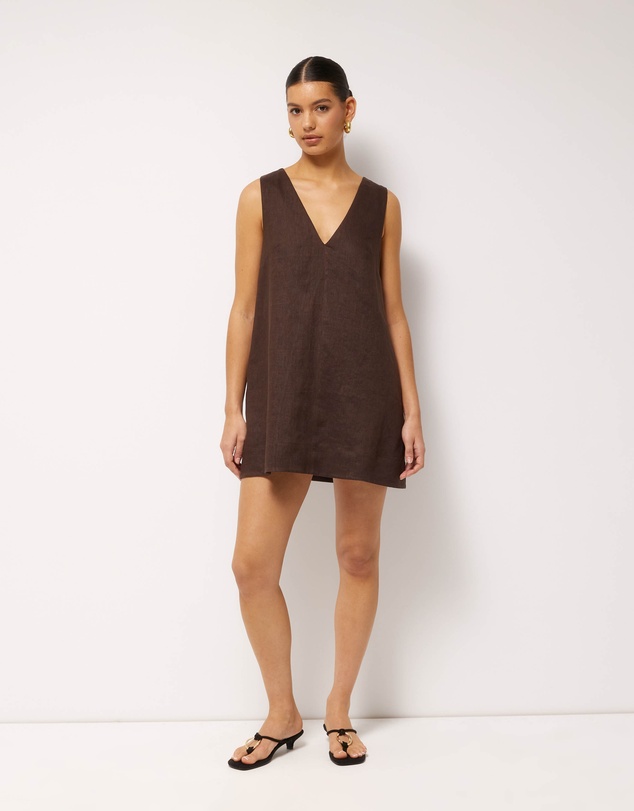 AERE - Eve Mini Linen Shift Dress