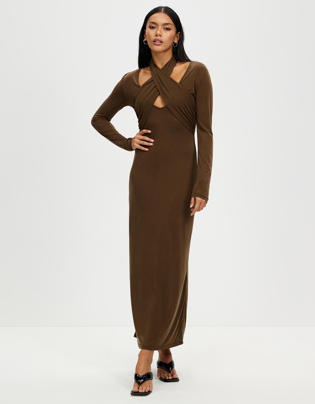 Third Form - Wisteria Wrap Neck Maxi Dress