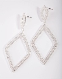 Lovisa - Silver Cupchain Diamante Drop Earrings