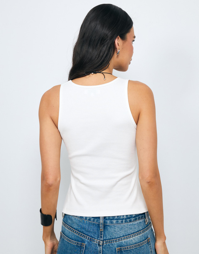 AERE - Cotton Ribbed Scoop Tank
