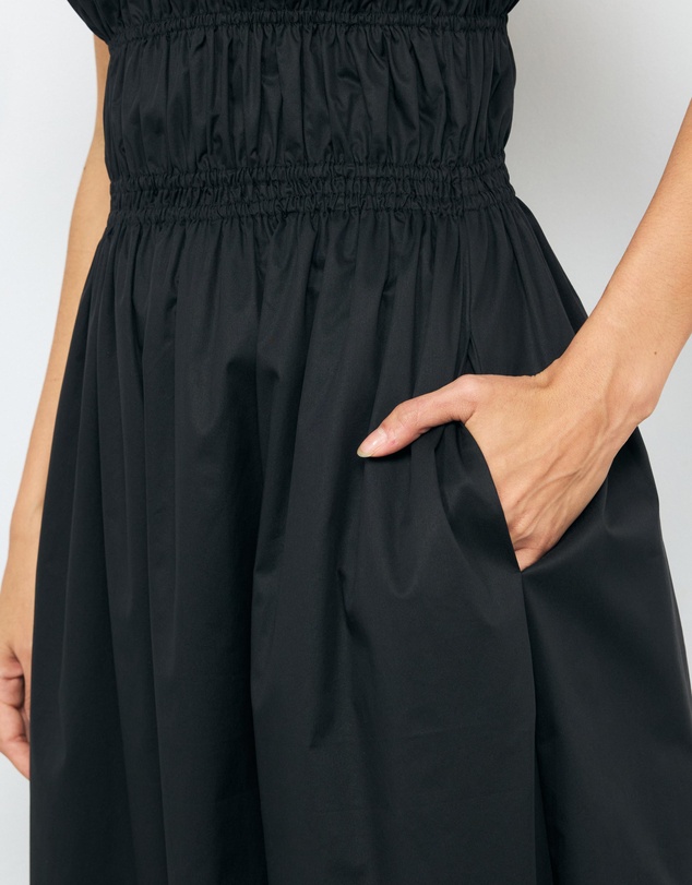 AERE - Freya Shirred Cotton Midi Dress