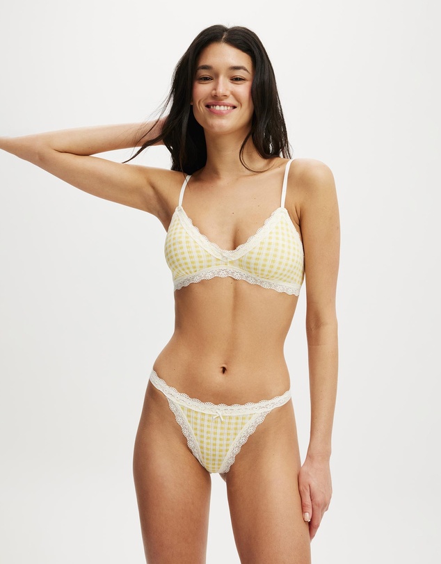 Cotton On Body - Cotton Lace Triangle Padded Bralette