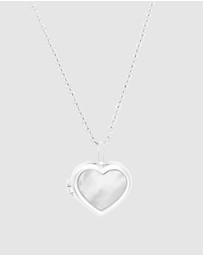 Wanderlust + Co - Heart Pearl Locket Necklace