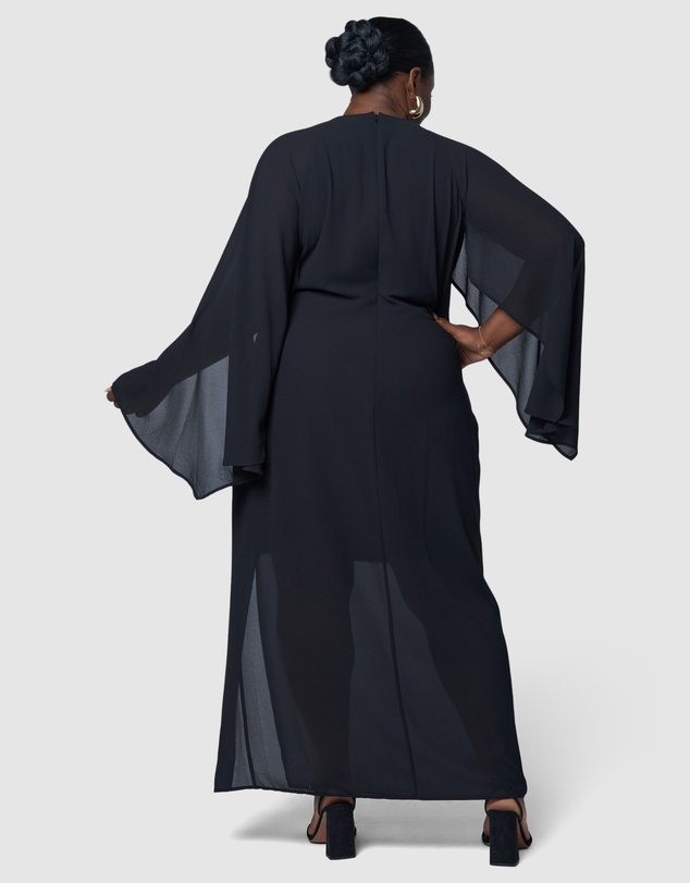 Pink Dusk by Curve Project - Eclipse Cape Maxi Dress