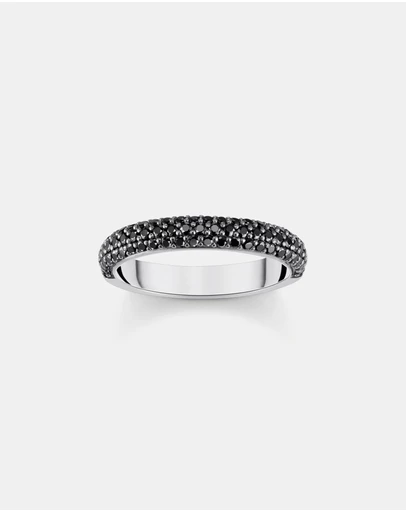 THOMAS SABO - Thin band ring with black zirconia