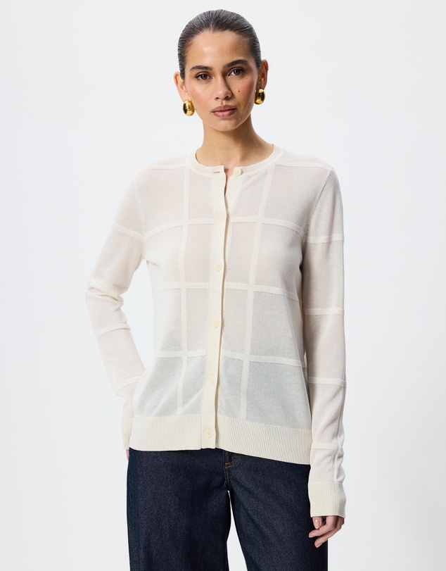 Tussah - Eloise Sheer Knit Checked Cardigan