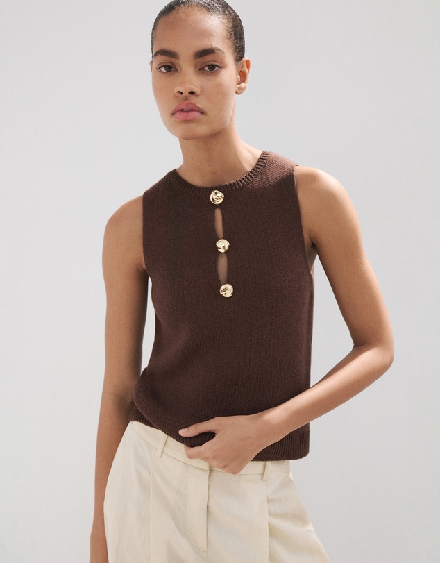 M.N.G - Beaded Detail Knitted Top