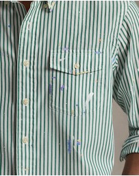 Polo Ralph Lauren - Classic Fit Paint-Splatter Striped Shirt