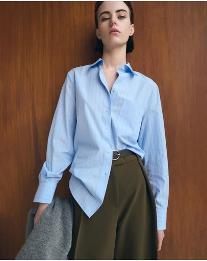 M.N.G - Cotton And Lyocell Blend Straight Shirt
