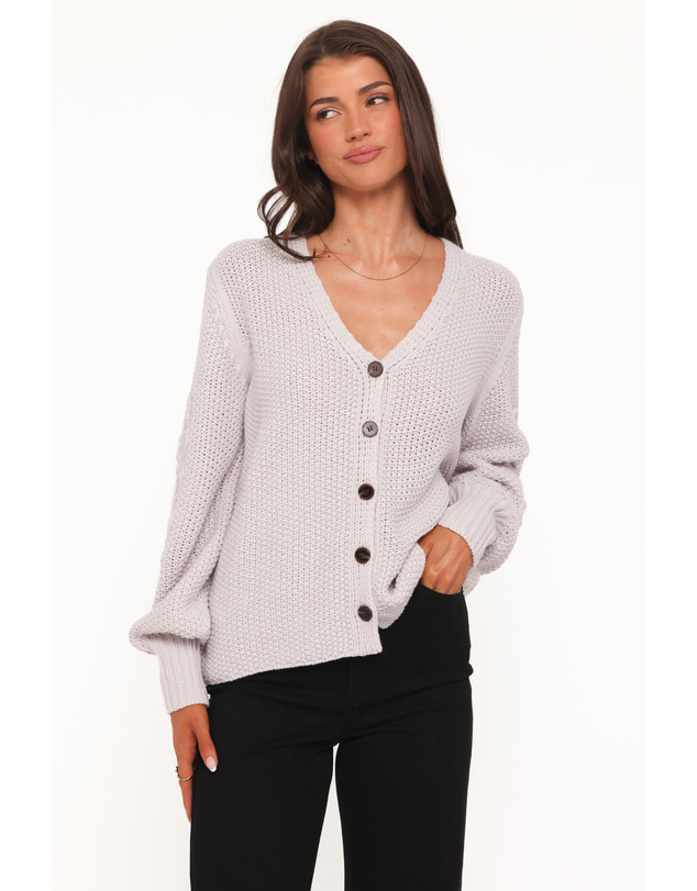 Petal & Pup - Arcadia Floral Cardigan - Light Grey