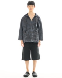 THE TALES - Textured Flower Embroidered Hooded Jacket