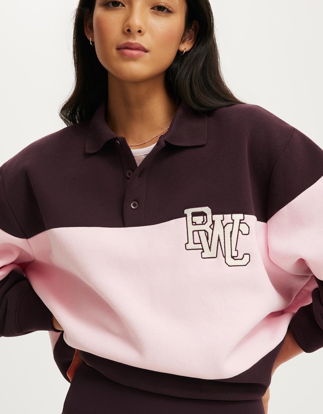 Cotton On Body Active - Plush Graphic Rugby Sweatshirt