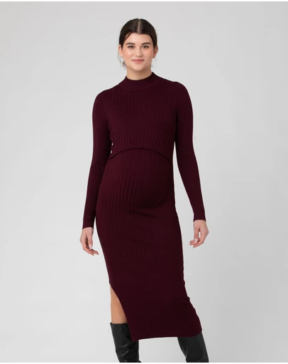 Ripe Maternity - Nella Rib Nursing Knit Dress