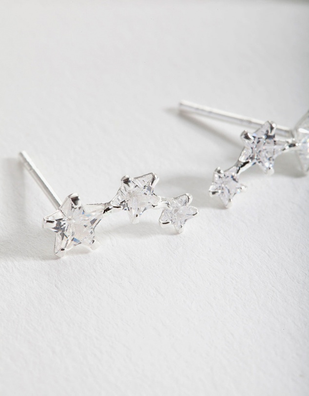 Lovisa - Sterling Silver Cubic Zirconia Star Crawler Earrings