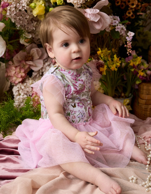 Fleur Harris - 'Heirloom Treasures' Dreamy Tutu Bodysuit Dress in Soft Pink