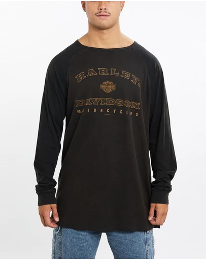 Vintage by The Real Deal - Pre Loved - Vintage Harley Davidson Thermal Long Sleeve Tee