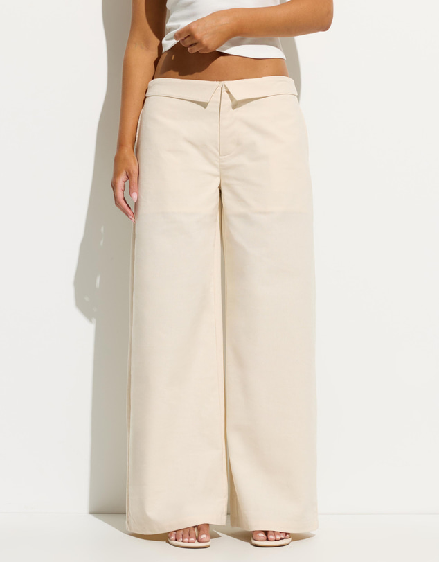 Dazie - Emmet Foldover Waistband Linen Blend Pants