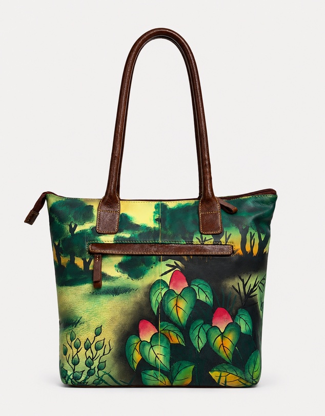 Cobb & Co - Lion Hand Painted Leather Tote