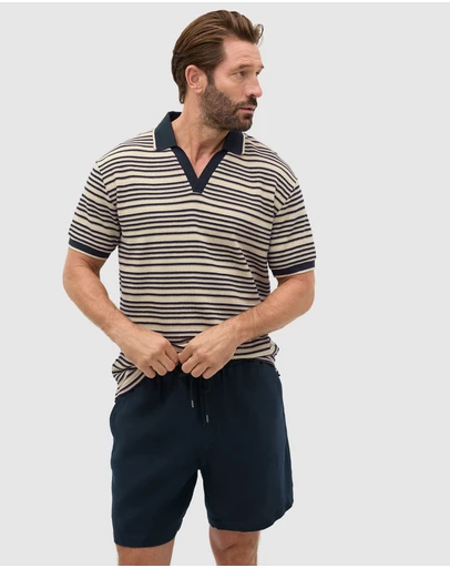 Seed Heritage - Stripe V Neck Polo