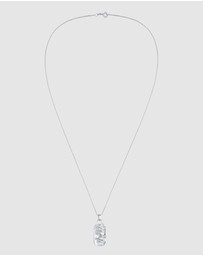Kuzzoi - ICONIC EXCLUSIVE - Necklace Pendant Men Plate Hammered Military in 925 sterling silver