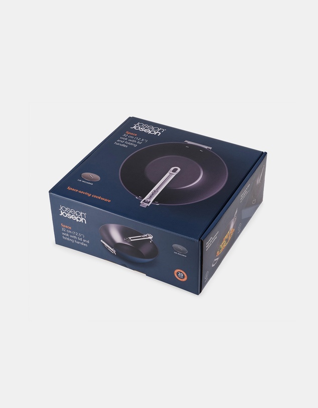 Joseph Joseph - Space Non-stick Wok with Folding Handles and Lid - 32 cm