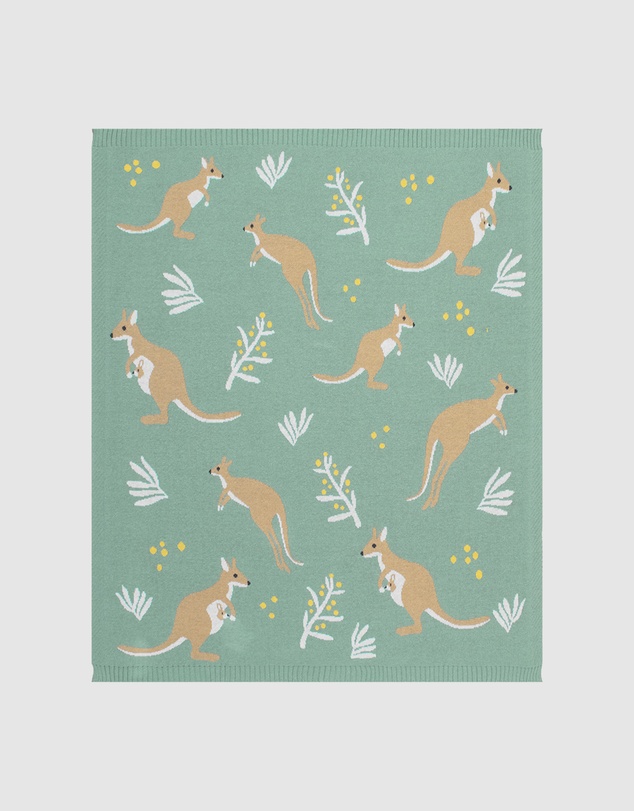 Living Textiles - Australiana Jacquard Blanket - Kangaroo