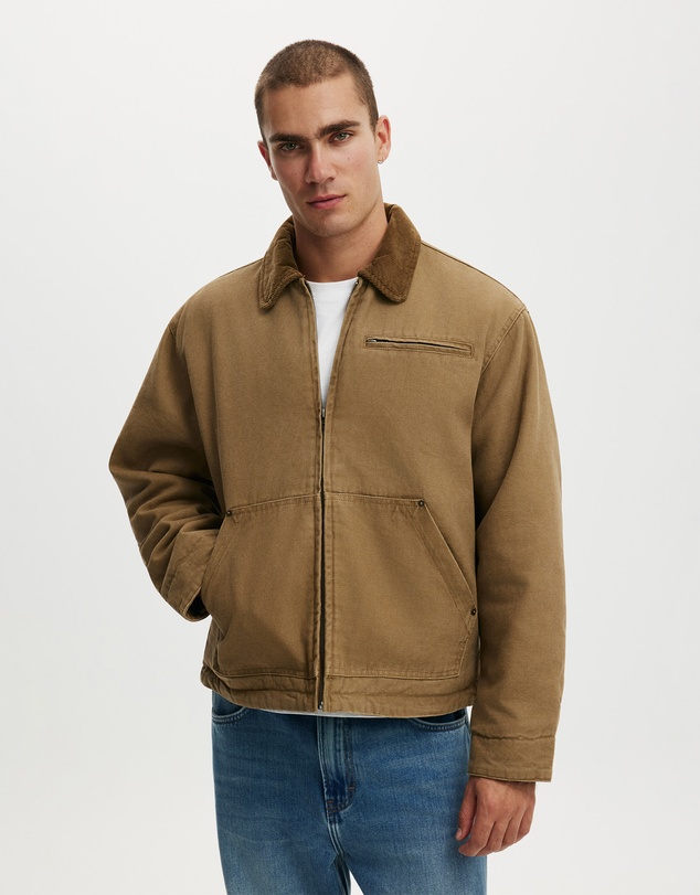 Cotton On - Cropped Canvas Harrington
