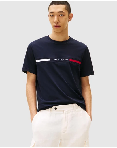 Tommy Hilfiger - Crew Neck Logo Panel T-Shirt