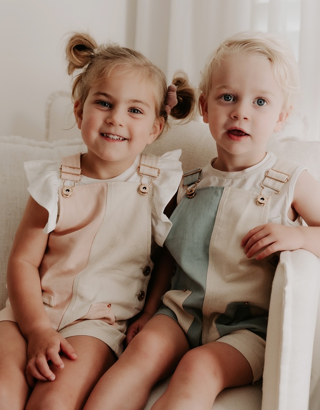 WITH LOVE FOR KIDS - Everett Short Denim Overalls - Babies - Kids