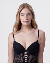 Bras N Things - Edie Push Up Bodysuit - Black