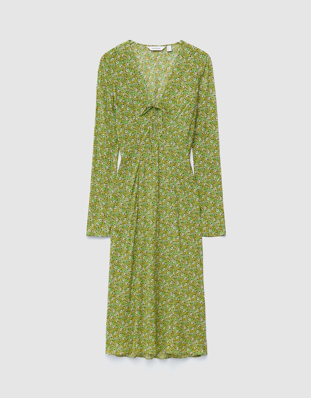 & Other Stories - Floral V-Neck Midi Dress