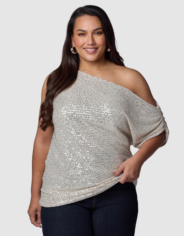 Pink Dusk by Curve Project - Bare Desire Sequin Top