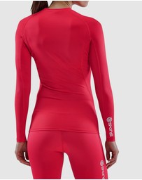 SKINS - SKINS Compression Women's Series-1 Running/Gym Long Sleeve Top Red