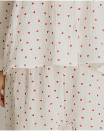 Atmos&Here Curvy - Violet Heart Long Pyjama Set