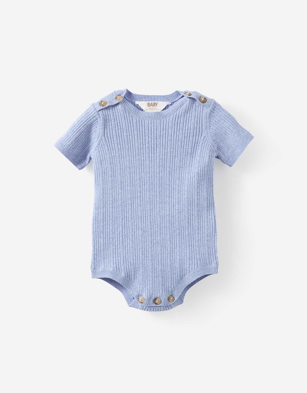 Cotton On Kids - Baby Organic Blend Knit Short Sleeve Bubbysuit