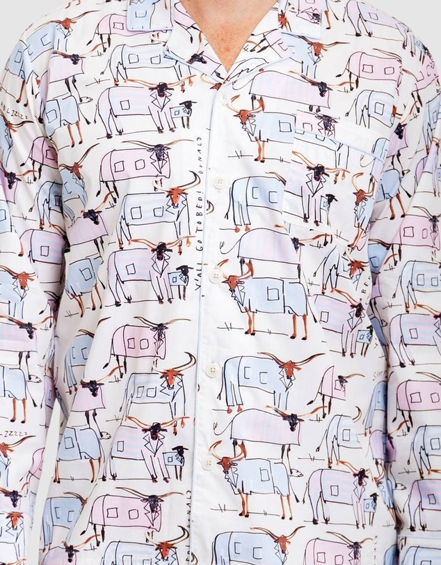 Sant And Abel - Men's Drawbertson Longhorns Long PJ Set