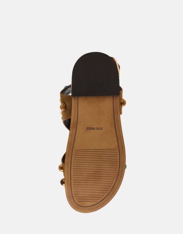 Steve Madden - Linear Taupe Suede Sandals