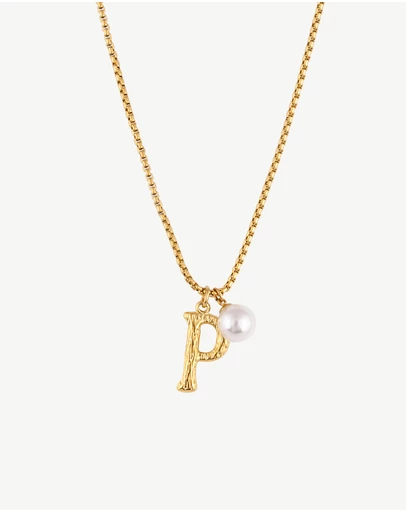 Zahar - Pearl Letter P Necklace