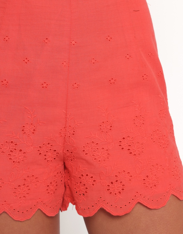 Petal & Pup - Zafira Lace Trim Shorts - Coral