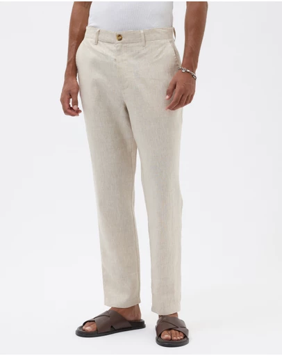 AERE - Slim Leg Tailored Linen Pants