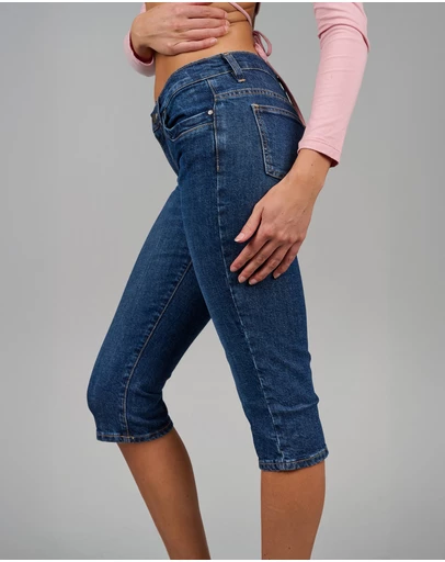 Love and Nostalgia - 'Little Gath’ Capri Jean - Dark Vintage Blue