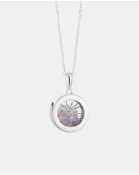 Rachel Jackson - Small Deco Sun Amulet December Birthstone Silver Tanzanite Necklace (Wisdom & Protection)