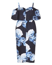 City Chic - Gina Print Off Shoulder Dress