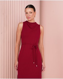 Azzurielle - Wynna Cowl Neck Midi Dress