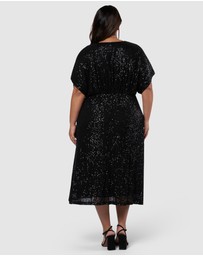 Pink Dusk by Curve Project - Want you Sequin Midi Dress