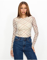 Dazie - Rush Hour Long Sleeve Mesh Top