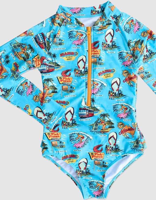 Kip&Co - KipCo x Mambo Mambo World Long Sleeve Bathers - Babies-Teens